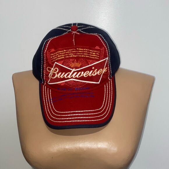 Budweiser Men's Multicolor Snap Back Cotton Baseball Cap Hat Adjustable - Picture 1 of 9